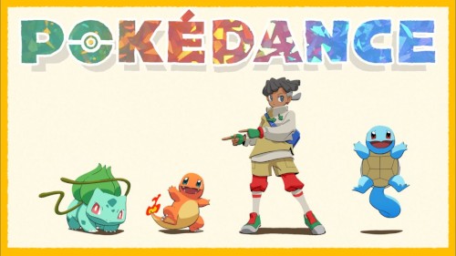 Pokémon partners of different generations dancing “POKÉDANCE”