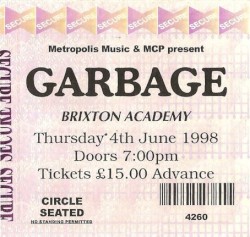 1998-06-04: Brixton Academy, London, UK