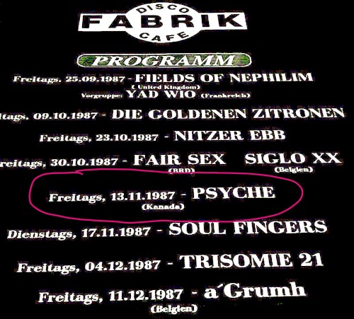 Live at Fabrik, Coesfeld 1987