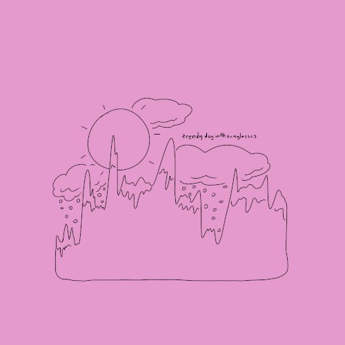 trendy dog and her home in the mountains