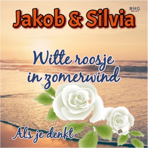 Witte roosje in zomerwind