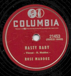Hasty Baby / When The Sun Goes Down