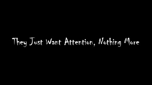 they just want attention, nothing more