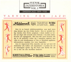 Svensk jazzhistoria, volym 1: Swedish Jazz 1899-1930 Varning för jazz!