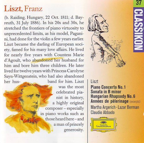 Piano Concerto no. 1 / Sonata in B minor / Hungarian Rhapsody no. 6 / Années de Pèlerinage (excerpts)