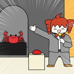 カニが登場するボタン