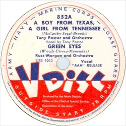 A Boy From Texas, a Girl From Tennessee / Green Eyes / You’re Too Dangerous, Cherie / It’s Been So Long