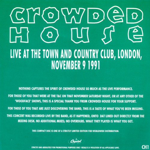 Live at the Town and Country Club, London, November 9 1991