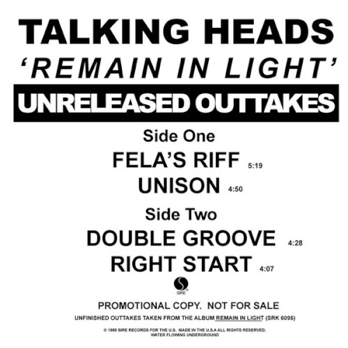 ‘Remain in Light’ Unreleased Outtakes