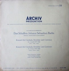 Konzert für Cembalo, Streicher und Continuo Nr. 1 d‐moll, BWV 1052 / Konzert für Cembalo, Streicher und Continuo Nr. 2 E‐dur, BWV 1053