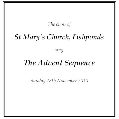 Advent Sequence 2010