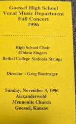 Fall Concert 1996