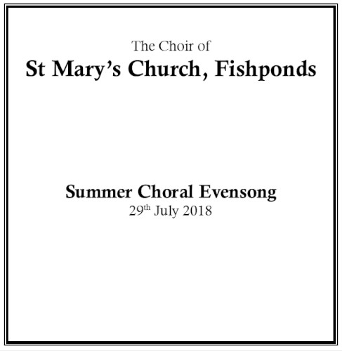 Summer Choral Evensong 2018