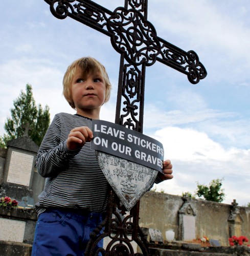 Leave Stickers on our Graves
