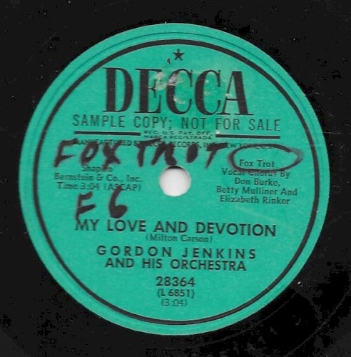 My Love and Devotion / Just Say the Word