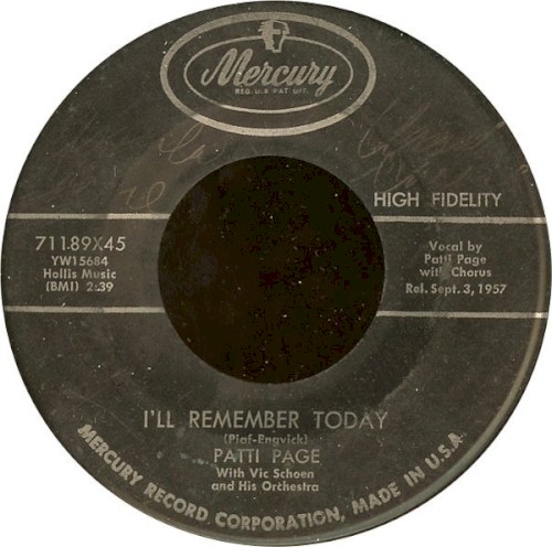 I’ll Remember Today / My How the Time Goes By