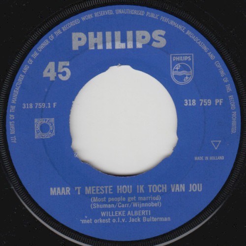 Maar ’t meest hou ik toch van jou / Willeke
