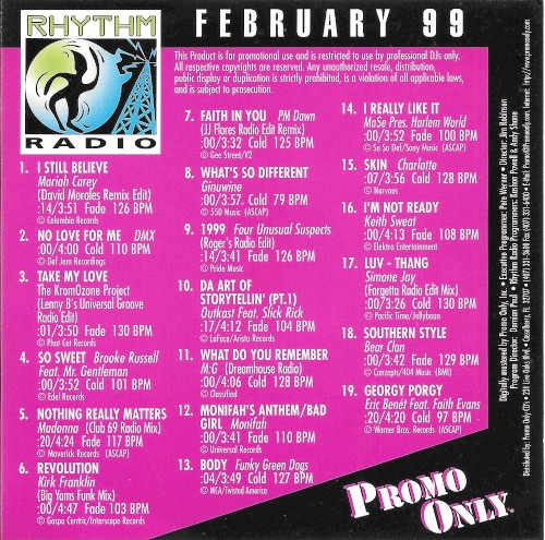 Promo Only: Rhythm Radio, February 1999
