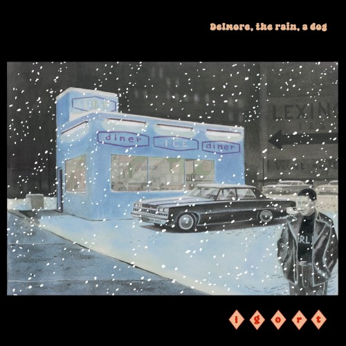 Delmore, the rain, a dog