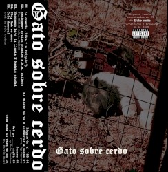 Gato sobre cerdo