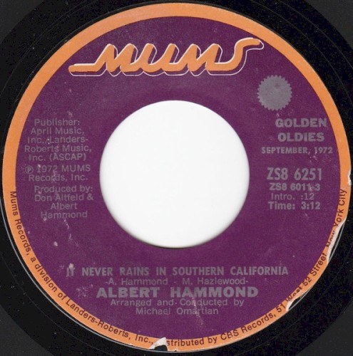 It Never Rains In Southern California / Down By The River