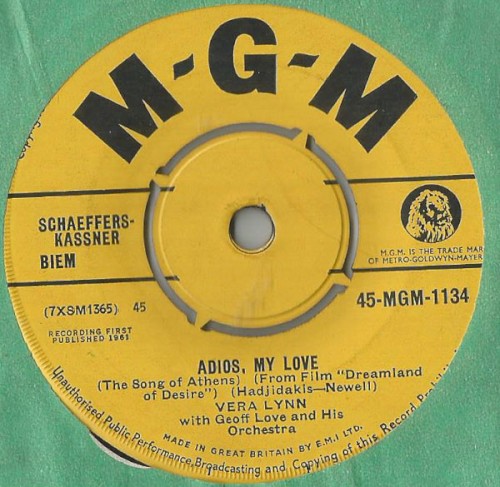 Adios, My Love (The Song of Athens) / May Your Heart Stay Young for Ever