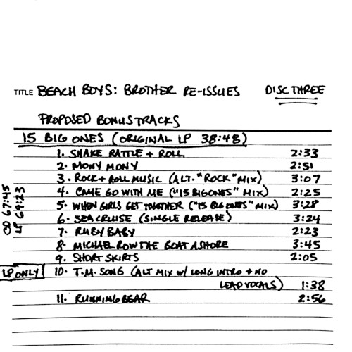 Brother Re-Issues Proposed Bonus Tracks