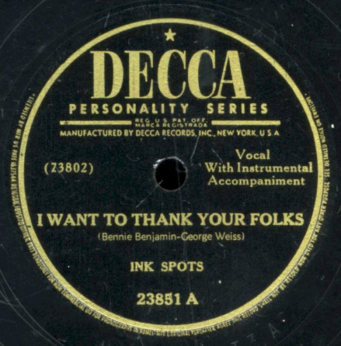 I Want to Thank Your Folks / I Wasn't Meant for Love (And Love Wasn't Meant for Me)