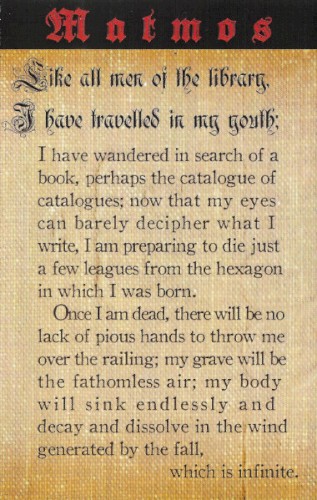 Like All Men of the Library, I Have Travelled in My Youth...