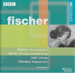 Brahms: Piano Sonata no. 3 / Bartók: 15 Hungarian Peasant Songs / Liszt: 2 Etudes / Dohnányi: Rhapsody no. 3