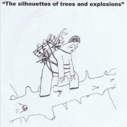 the silhouettes of trees and explosions