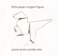 split w/ little paper, origami figure,