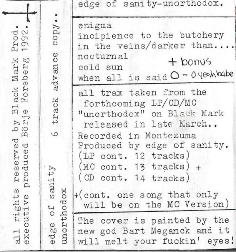 Unorthodox (6 track advance copy)