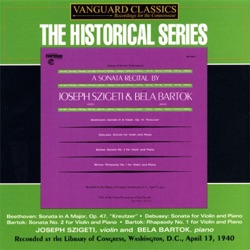 A Sonata Recital by Béla Bartók and Joseph Szigeti