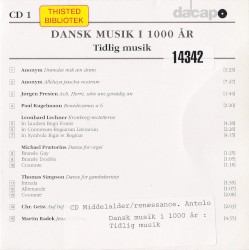 Dansk musik i 1000 år – Tidlig musik