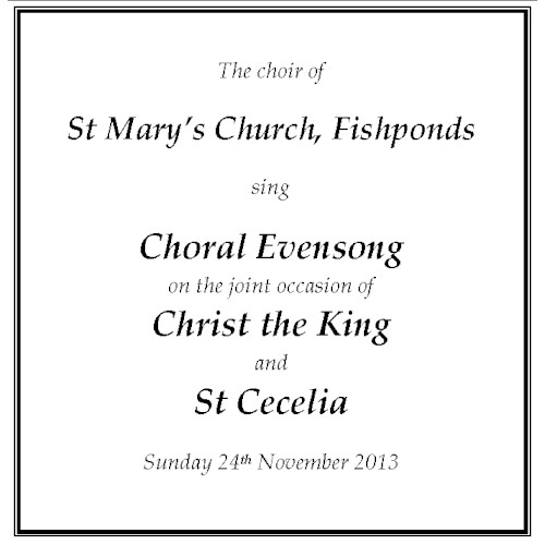 Christ the King & St Cecelia 2013
