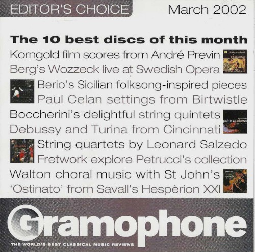 Gramophone Editor's Choice, March 2002