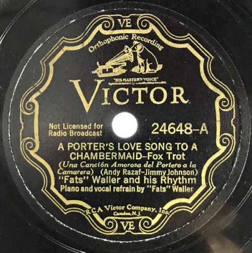 A Porter's Love Song to a Chambermaid / Do Me a Favor