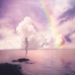 Rainbow of umbrella