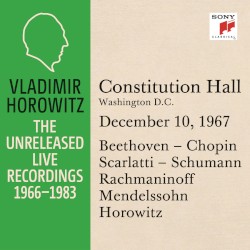 Vladimir Horowitz in Recital at Constitution Hall Washington D.C. December 10 1967