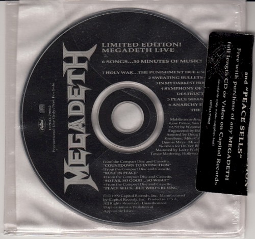 Limited Edition! Megadeth Live