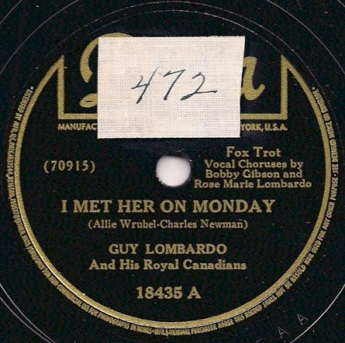 I Met Her On Monday / Gobs Of Love