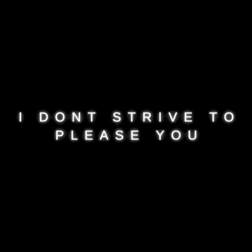 I Don’t Strive to Please You