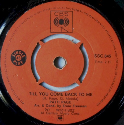 Till You Come Back to Me / Custody