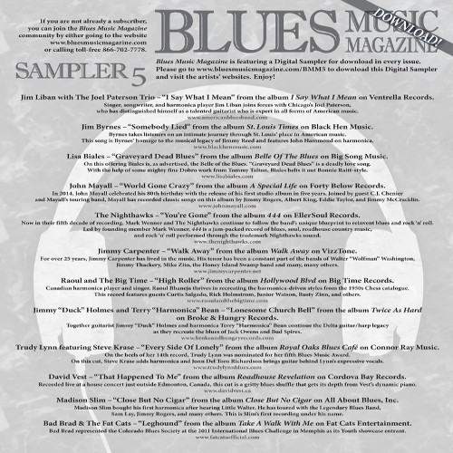 Blues Music Magazine Digital Sampler No5