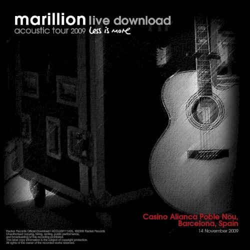 Acoustic Tour 2009: Casino Alianca Poble Nou, Barcelona, Spain. 14 November 2009