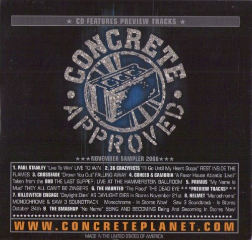 Concrete Approved: November Sampler 2006