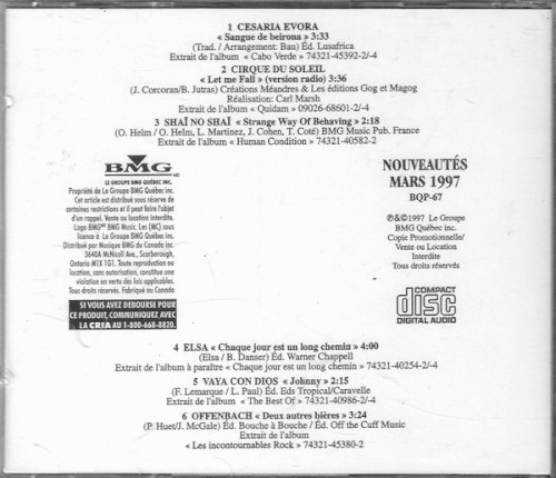 BMG Nouveautés, Mars 1997