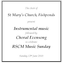 Music Sunday Choral Evensong