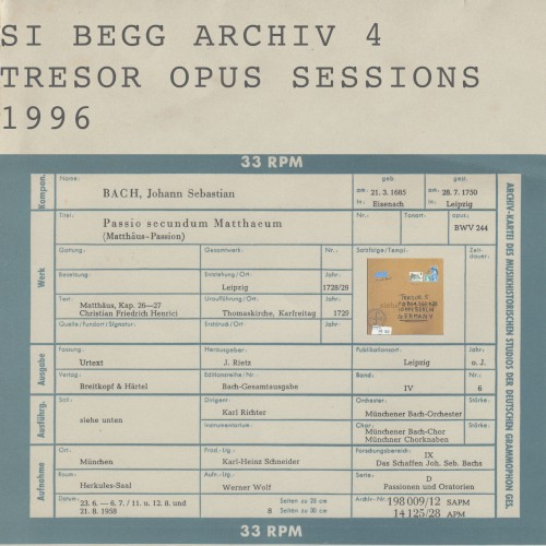 Tresor Opus Sessions 1996